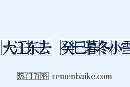 大江东去·癸巳暮冬小雪是什么意思的图片